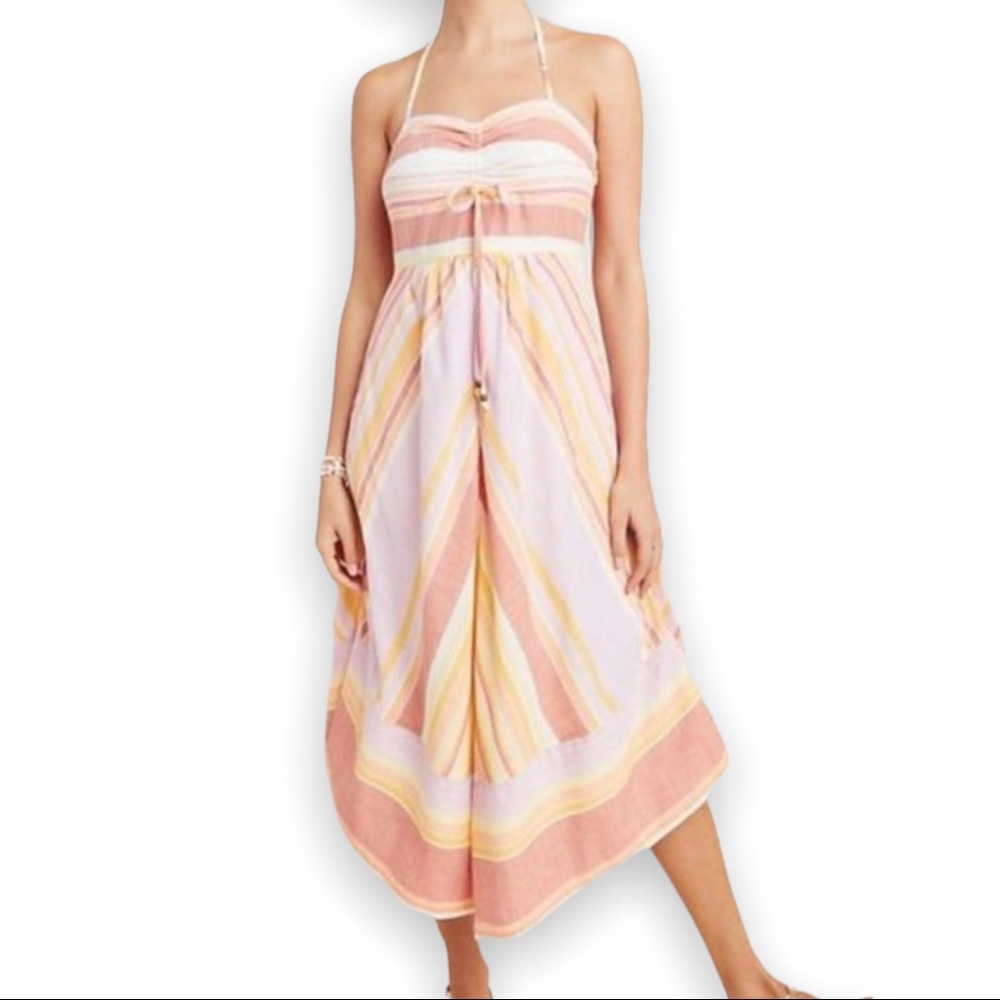 Anthropologie Striped Savannah Halter Dress Size 10
